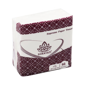 Shrayati Tissue Paper Napkins, 2 Ply, 33 x 33 cm, 200 Napkins, Pack of 4