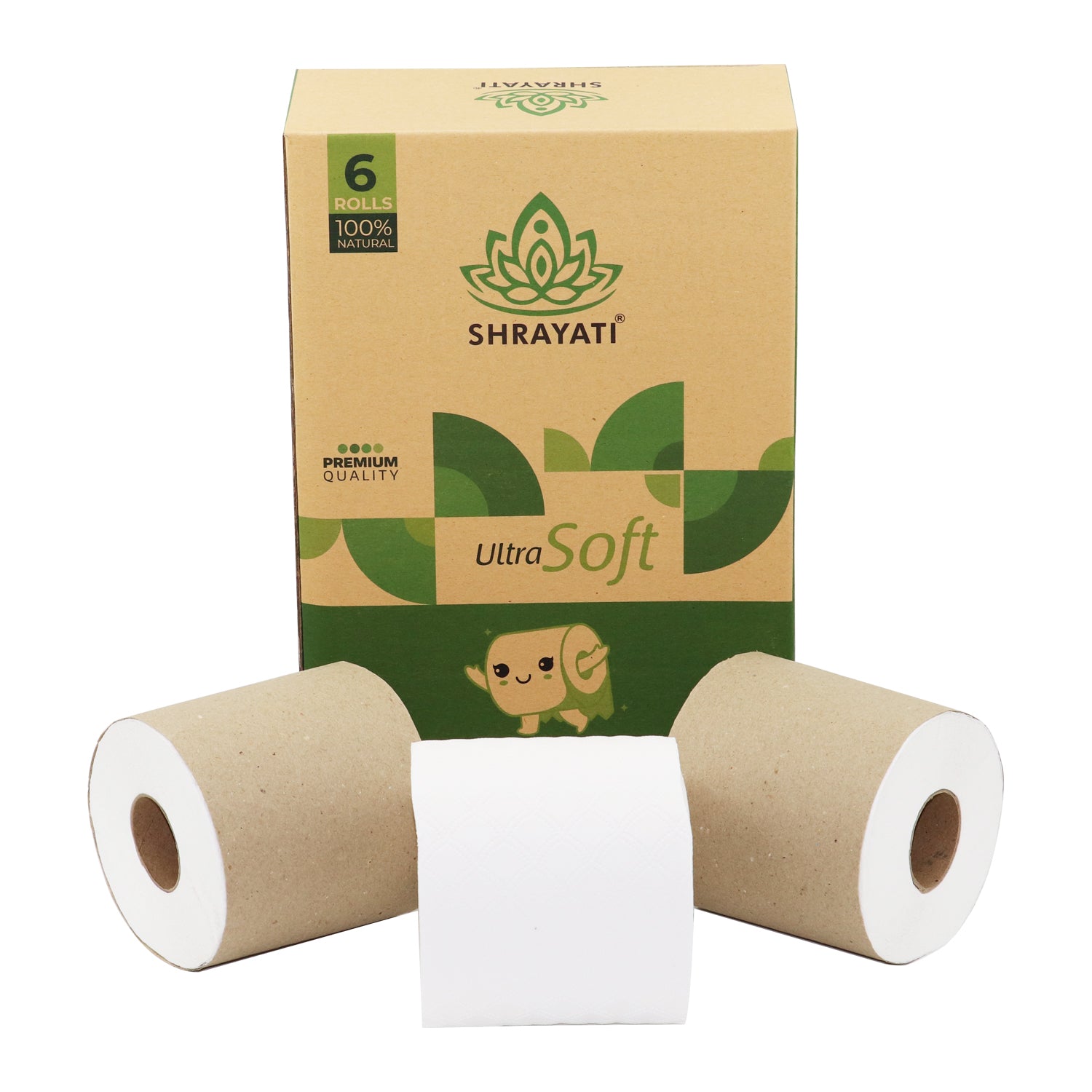 Shrayati Toilet Paper Roll, 10 x 10 cm, Pack of 6 Pcs. - Shrayati