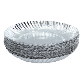Shrayati Silver Coated Paper Plates, 10 Inch, Pack of  50 Pcs.